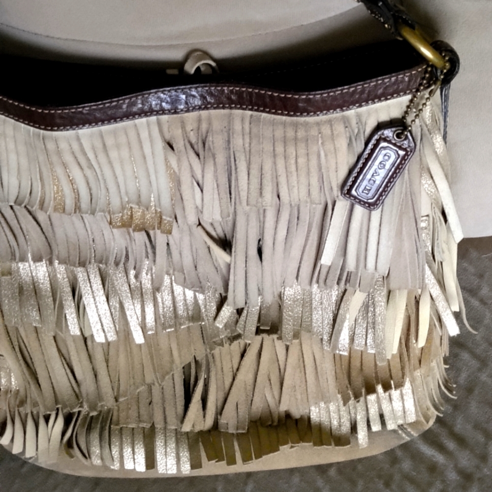 Rare coach suede fringe bag #9155